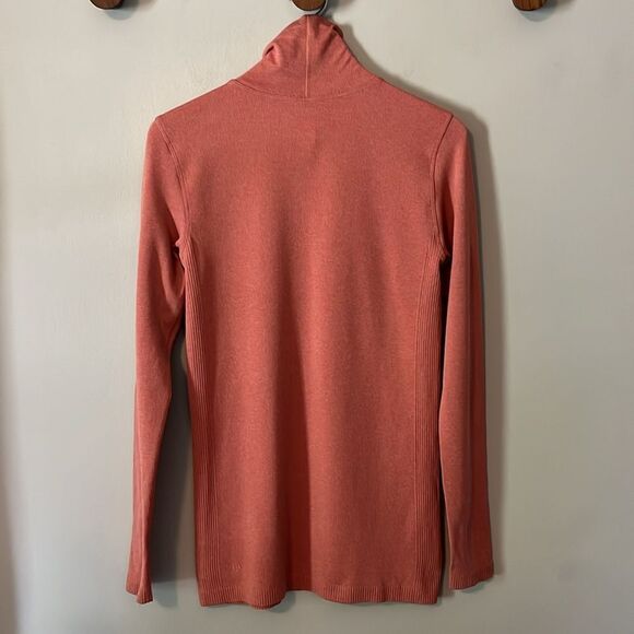 Lululemon Yin Vibes Ribbed Long Sleeve Turtleneck Top in Copper Clay Size 10 - Picture 5 of 12